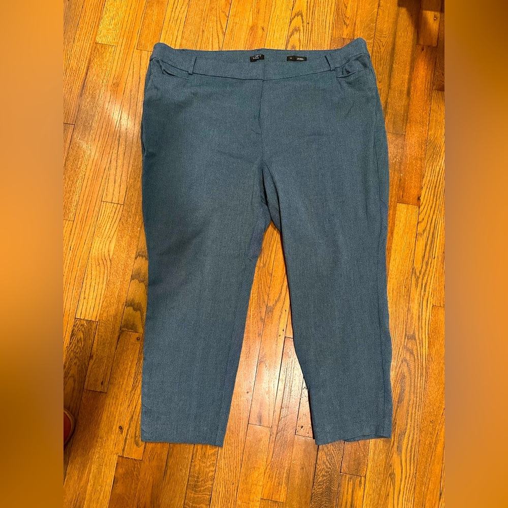 LOFT Women’s Plus Size 24 Navy Herringbone Pants